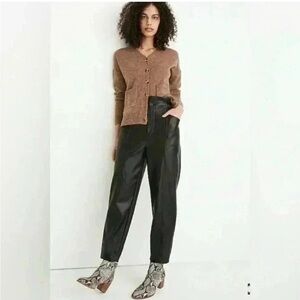 Madewell Vegan Leather Pull-On Paperbag Pants Black